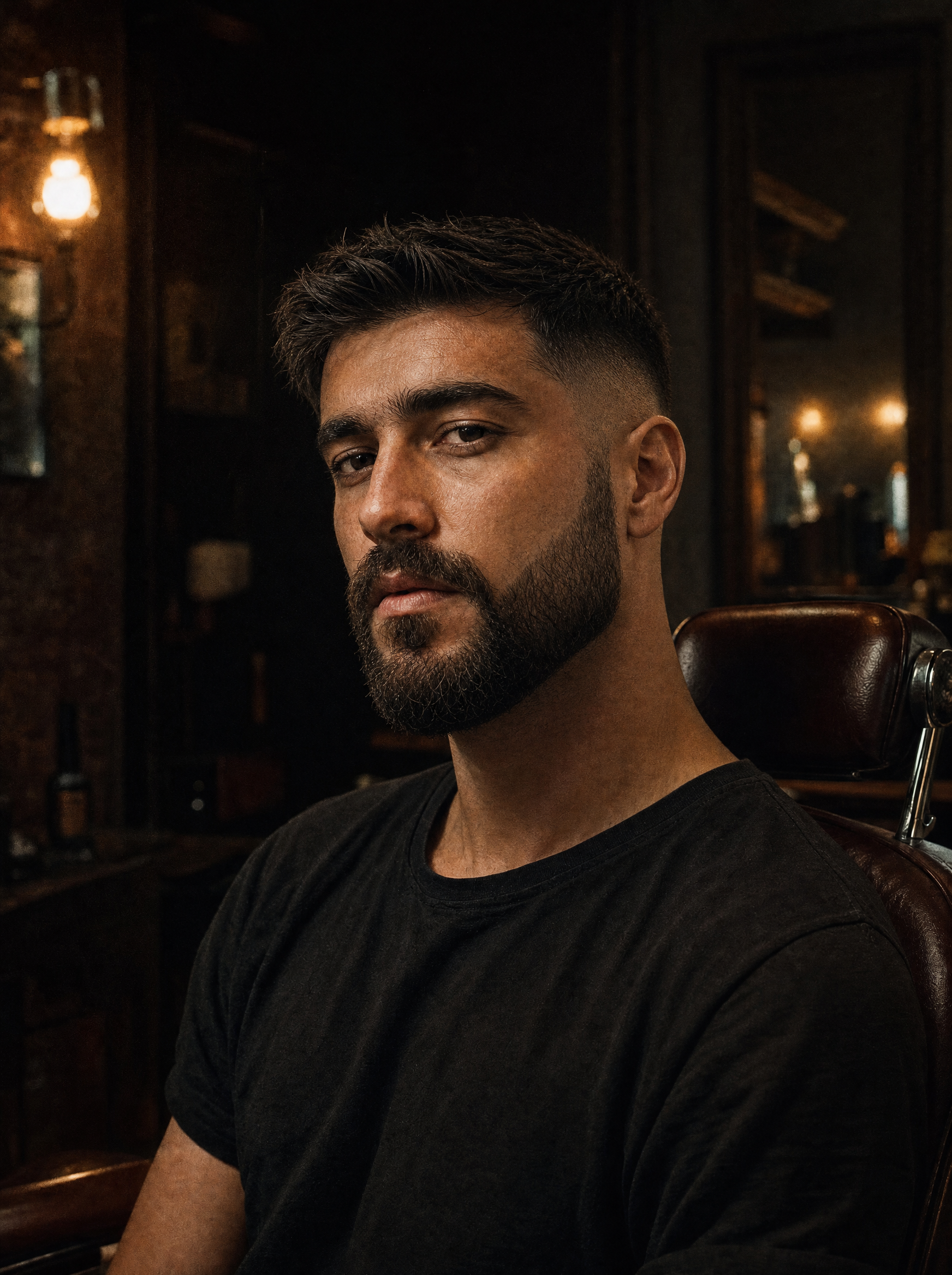 The same man after a fresh fade and clean beard trim at Brooklin Barber.